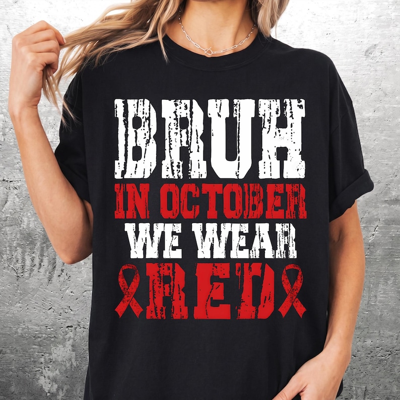 Red Breakfest Sign Bruh in October We Wear Red PNG Bundle, 16 Red Ribbon Week Designs ...