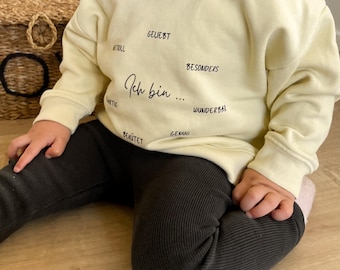 Baby Sweatshirt „Ich bin einzigartig“ | Bio Baumwolle Pulli | Geschenk zur Geburt | Baby & Kleinkind Pullover