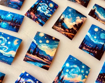 Juego de 50 pegatinas de pintura al óleo – 50 pegatinas artísticas | Arte vintage, pinturas clásicas y decoración estética