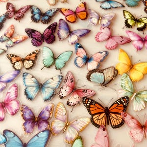 100 Schmetterling Sticker Set – 100 bunte Schmetterlinge Aufkleber | Butterfly, Floral & Nature Deko