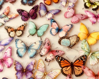 100 Butterfly Sticker Set – 100 Colorful Butterfly Stickers | Butterfly, Floral & Nature Decor