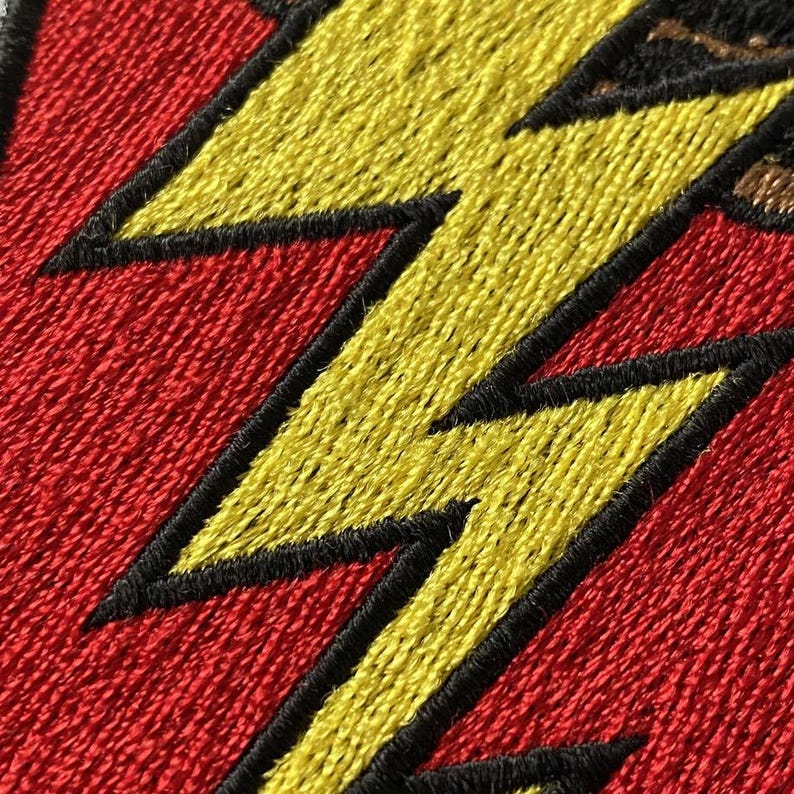 Patch bordado de raio, patch de relâmpago, patch retrô de rock, patch termocolante vermelho e amarelo, patch para jaqueta, bolsa ou boné streetwear imagem 5