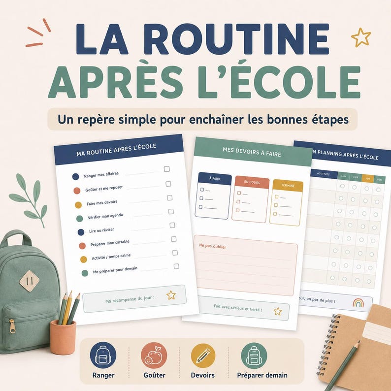 School Routine Text Children's After-school Routine – Homework - Etsy UK