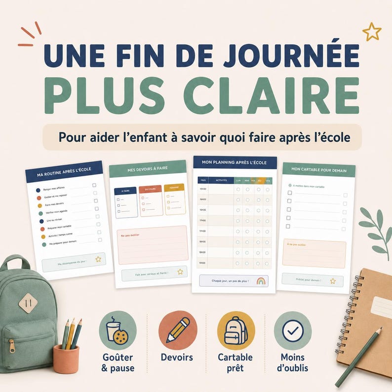 School Routine Text Children's After-school Routine – Homework - Etsy UK