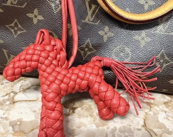 Leather Horse Keychain: Braided Pony Key Ring Charm, Equestrian Bag Charm, Horse Lover Gift