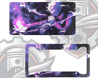 Satoru Gojo Jujutsu Kaisen License Plate and Frame Set – Anime Car Accessory