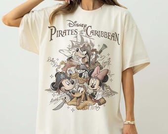 Mickey and Friends Signatures Pirates PNG, Disney Pirates Group Png, Disney Pirate's Life 2026 Png, Disney Family Png