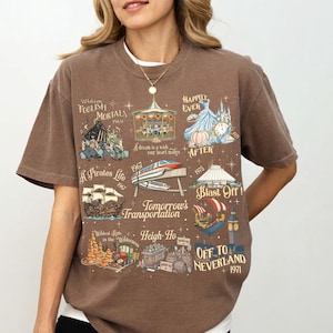 Vintages Disney Thema Park Shirt, wildeste Fahrt glücklich danach Landt-shirt Disneyland Shirt, Disney Reise 2026 T-Shirt, Komfortfarben T-Shirt Bild 1