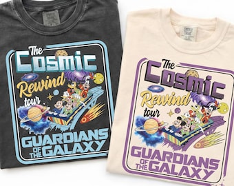 Camiseta retro de Guardianes de la Galaxia: Rebobinado Cósmico, camiseta de Mickey y sus amigos de Disney, viaje familiar a Disney 2026, camiseta a juego para vacaciones en Disney