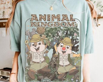 Koszulka Comfort Colors® Chip N Dale Chipmunks Animal Kingdom, koszulka Disney Family Safari Mode, podwójne kłopoty, stroje Walt Disney World Trip