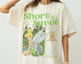 Camiseta corta y dulce de Campanilla, camiseta vintage de hadas de Disney, camiseta retro de anime de Campanilla, camiseta "Dejo una gran impresión", camiseta de regalo de Disney