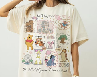 Vintage Winnie the Pooh Comfort Colors Shirt, Retro Pooh Bear Aesthetic Tee, Disney Family Trip 2026 Shirt, Magic Kingdom Vacation Outfit
