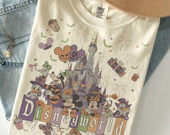 Comfort Colors Disneyland Castle Halloween Shirt, Mickey and Friends Halloween Shirt, Disneyland Shirt, Disney Halloween Party Trip 2026 Tee