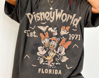 Retro Disneyworld Mickey and Friends Halloween Shirt, Disneyworld Est. 1971 Florida Shirt, Disneyworld Halloween Shirt, Mickey Halloween Tee