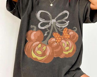 Wartercolor Coquette Mickey Pumpkin Retro shirt, Disney Halloween Tee, Mickey & Friends Fall Vibes Shirt, Disney Girl Halloween Trip 2026