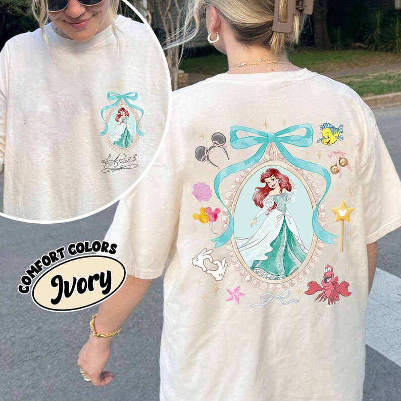 Coquette Bow Disney Princess Vintage Shirt, Belle Ariel Elsa Cinderella, Magic Kingdom Magical Castle Tee, Walt Disney Disney Girl Trip Gift image 5
