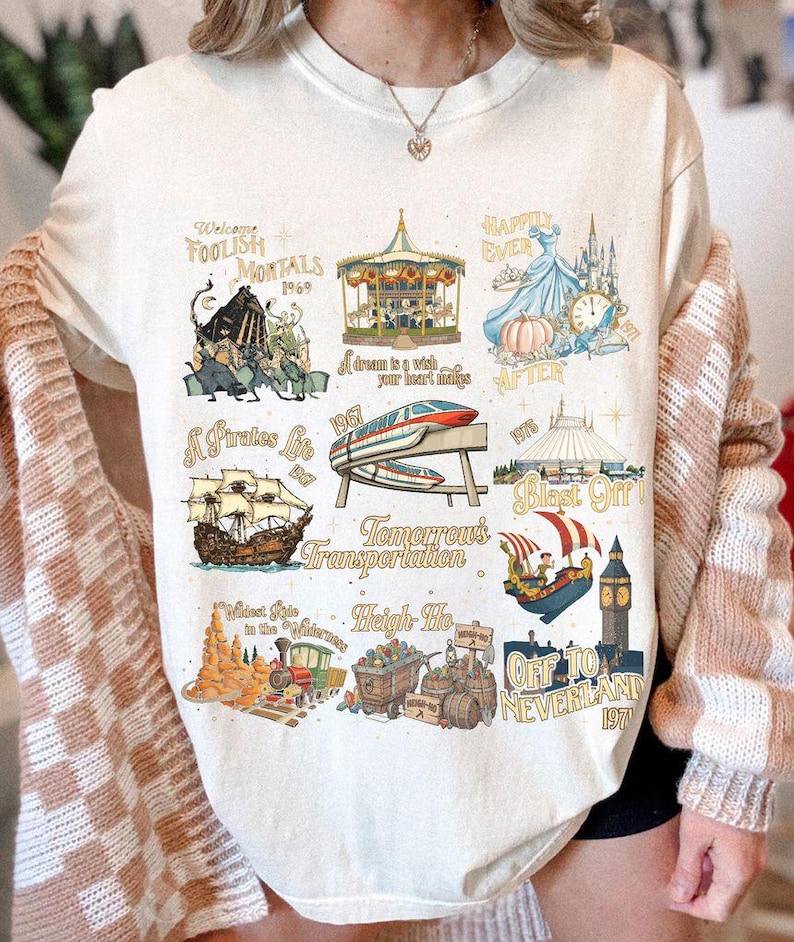 Vintages Disney Thema Park Shirt, wildeste Fahrt glücklich danach Landt-shirt Disneyland Shirt, Disney Reise 2026 T-Shirt, Komfortfarben T-Shirt Bild 4
