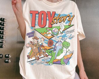 Disney Toy Story 1995 Retro Comfort Colors Shirt, Woody Buzz Lightyear Rex Tee, WDW Disneyland Family Vacation 2026 Trip, Disney Pixar Fest