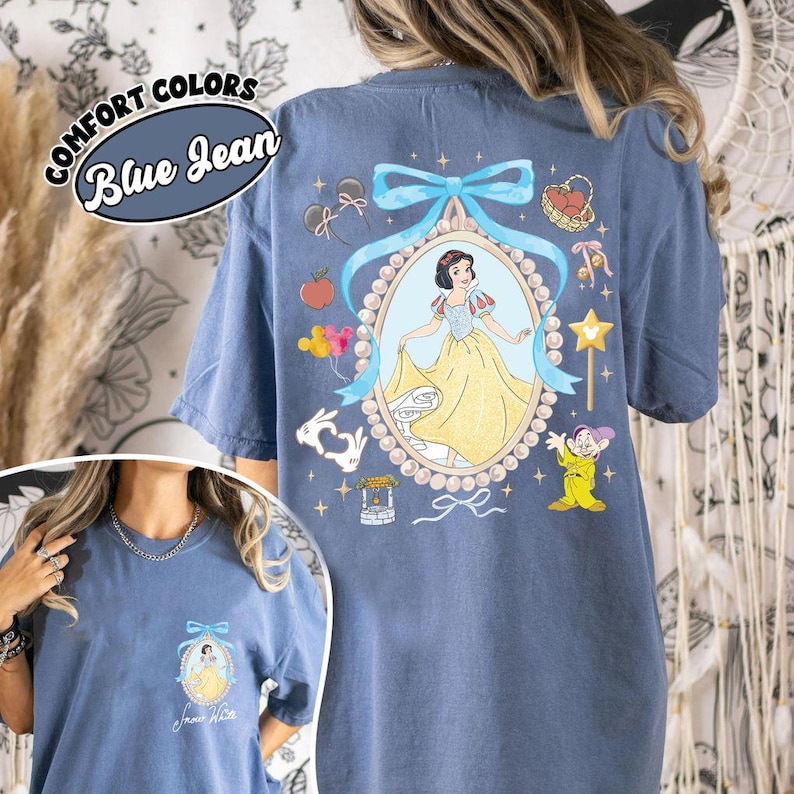 Coquette Bow Disney Princess Vintage Shirt, Belle Ariel Elsa Cinderella, Magic Kingdom Magical Castle Tee, Walt Disney Disney Girl Trip Gift image 7