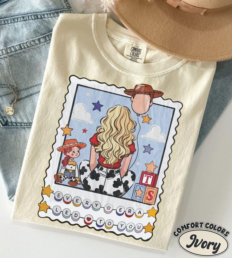 Toy Story Jessie Every Era Led To You Shirt, Taylor Swift Inspired Toy Story Tee, Disney Cowboy Girl Fan Gift, Comfort Colors Retro Tee image 1