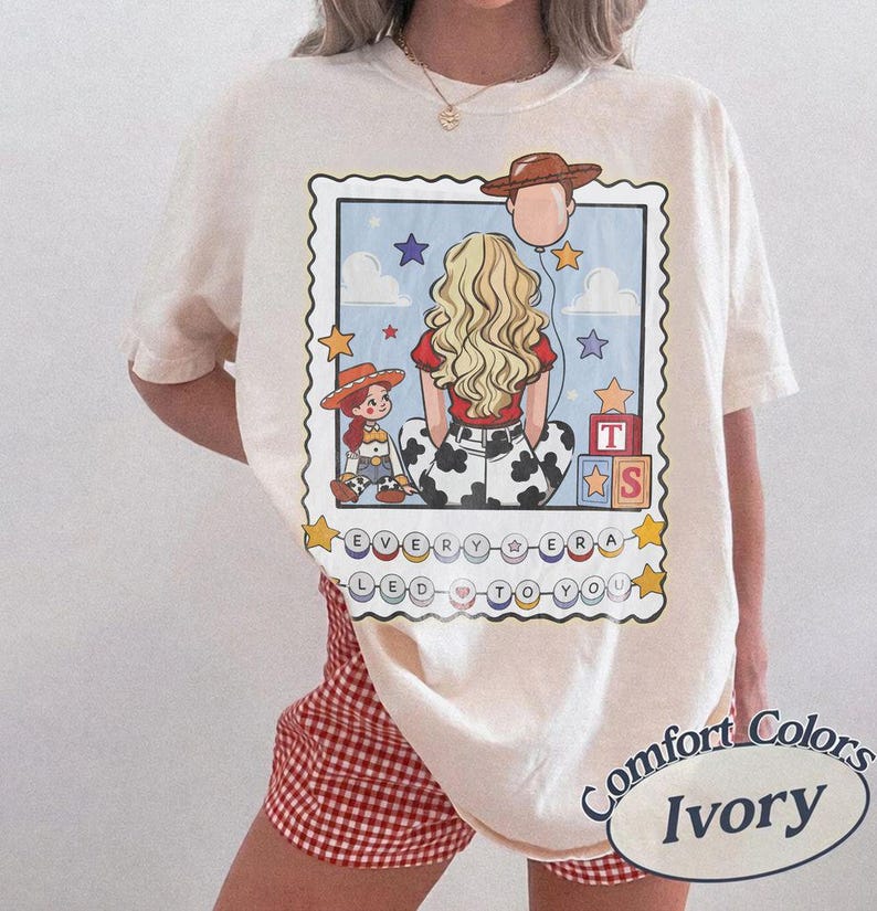 Toy Story Jessie Every Era Led To You Shirt, Taylor Swift Inspired Toy Story Tee, Disney Cowboy Girl Fan Gift, Comfort Colors Retro Tee image 4