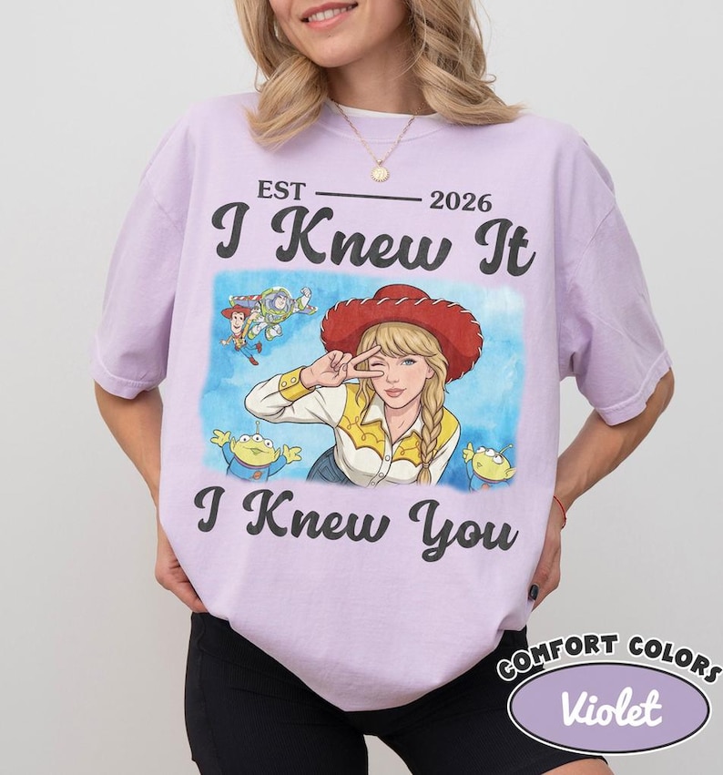 Watercolors TS Jessie Toy Story 5 Comfort Colors Shirt, Retro I Knew It I Knew You, Disneyland Toy Story Family Matching Tee image 6