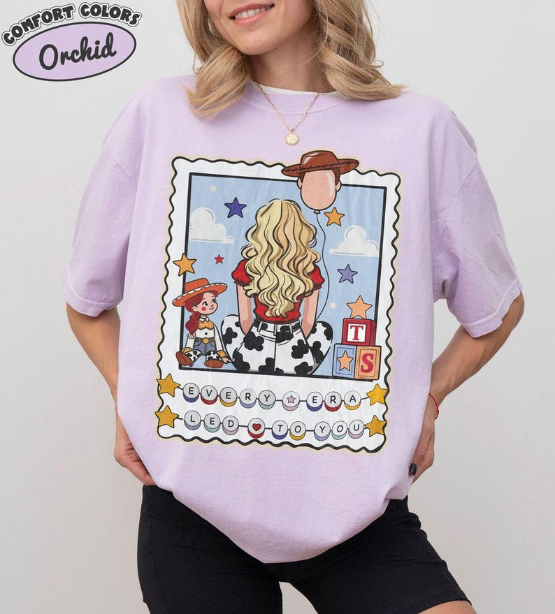 Toy Story Jessie Every Era Led To You Shirt, Taylor Swift Inspired Toy Story Tee, Disney Cowboy Girl Fan Gift, Comfort Colors Retro Tee image 5