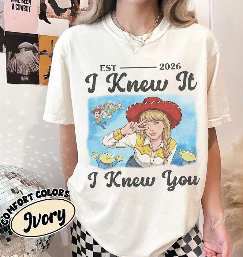 Watercolors TS Jessie Toy Story 5 Comfort Colors Shirt, Retro I Knew It I Knew You, Disneyland Toy Story Family Matching Tee image 1