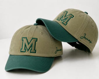 Gorra con inicial bordada personalizada, gorra de béisbol con monograma bordado, gorras con nombre personalizado