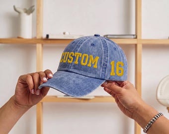 Gorra personalizada con mascota bordada, gorra de equipo personalizada, gorras para mamá y papá con número y nombre.