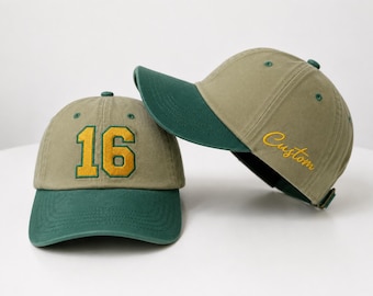 Gorra personalizada con número y nombre bordados, gorra deportiva personalizada, gorras de equipos de béisbol