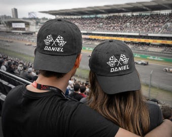 Gorra personalizada con número de carreras bordado, gorras con bordado de equipo de carreras