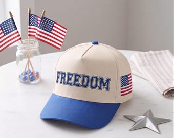 Gorra de camionero con la bandera de Estados Unidos bordada, gorra bordada del 4 de julio
