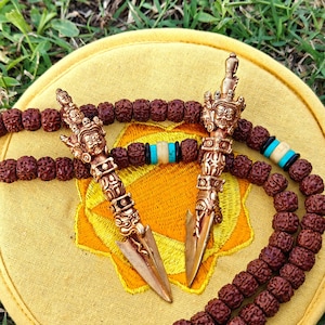 Handmade Gilded Copper Tibetan Vajra Dorje, 12cm Phurba Ritual Tool, Nepal Buddhist Altar Item