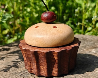 Caja de música artesanal de madera para pasteles, madera de haya ébano, melodía de El castillo en el cielo.