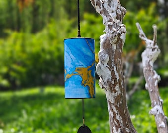 Deep Blue 9-Tone Harmonic Wind Chime, Galaxy Meditation Bell, Yoga Studio Sound Bath