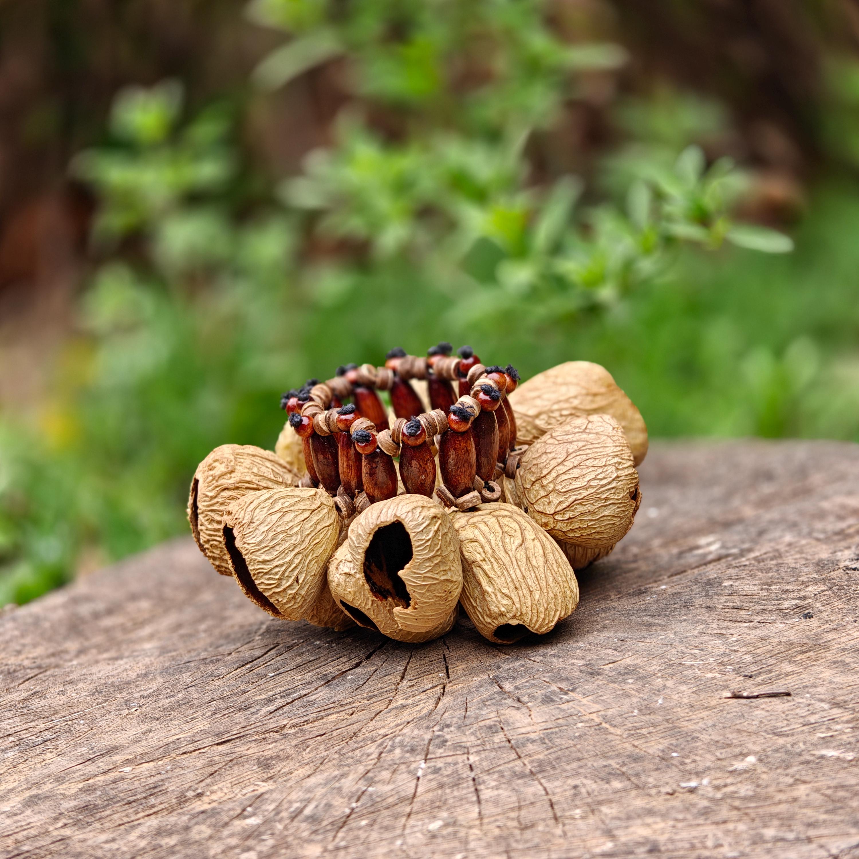 Nut Spirit Rattle Seed Pod Nut Bracelet Set, Tribal Boho Wooden Beaded Wrist Rattle - Etsy