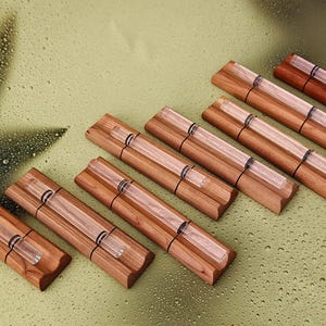 432Hz Crystal Sound Beam Bars, Pure Quartz, Cherry Wood Chime, Meditation Percussion