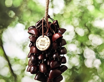 Artisan Juju Seed Pod Rattle, Large 84 Seed Shaker, Sound Healing Instrument,Ideal for Thanksgiving & Christmas Gifts