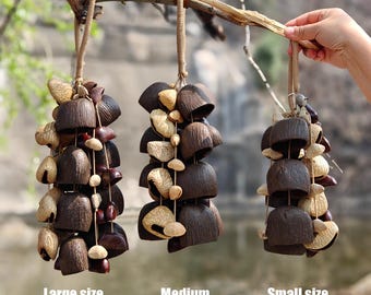 4-in-1 Mixed Seed Pod Rattle,Handmade Nut Shell Rattle, Seed Pod Shaker, Meditation Yoga Instrument，Ideal for Thanksgiving & Christmas Gifts