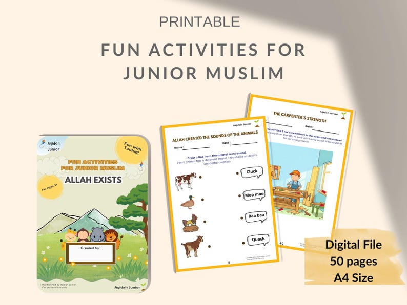 Allah Exists Islamic Kids Worksheet, Aqidah Homeschool Printable (PDF ...