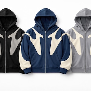 Colorblock Zip Hoodie - Etsy