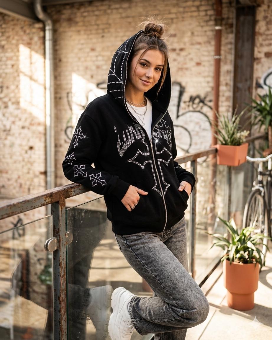 Y2k Spider Web Zip up Hoodie - Etsy
