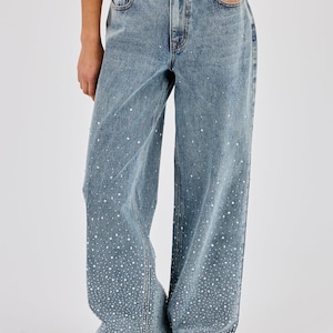 Y2k jeans rhinestone - Etsy 日本