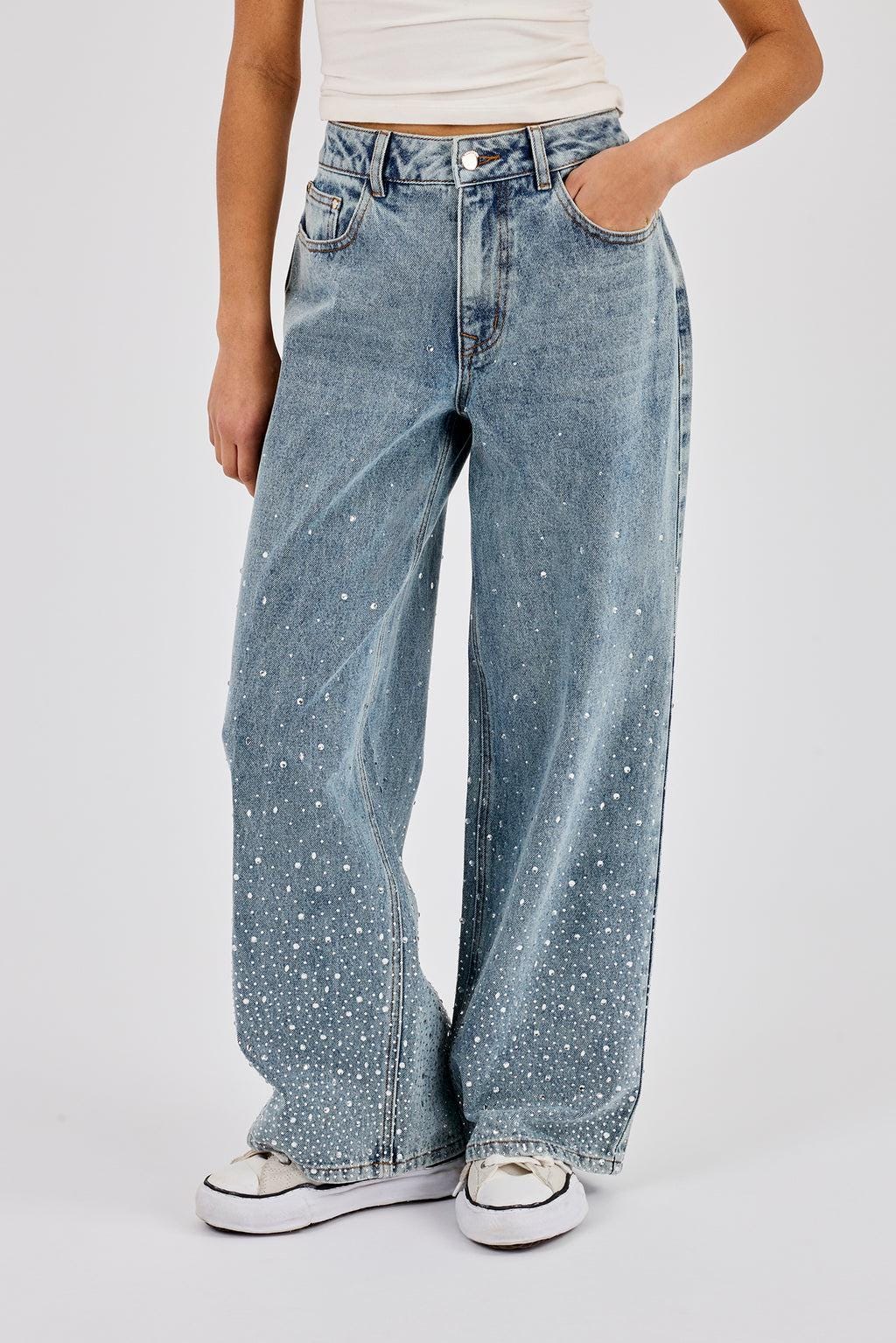 Y2k Glitter Jeans - Etsy