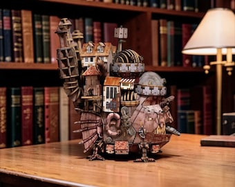 DIY 3D Wooden Walking Castle Puzzle Kit | Steampunk Moving Fortress Model | Fantasy Mechanical Castle Decor | Unique Desk Gift