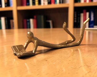 Reading Man Sculptuur Hars Abstract Standbeeld | Decorbeeldje boekenliefhebber | Bureauplank Accentcadeau Verzamelobject Kantoor Huisornament