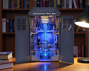 TARDIS Book Nook Kit – Doctor Who inspireerde doe-het-diorama, miniatuur boekenplankinzetstuk, sci-fi decor boekenhoekje, Europa