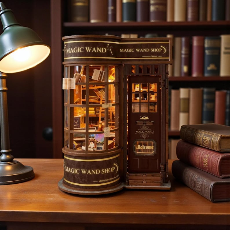 Magic Wand Shop Book Nook Kit, DIY Wizard Store Miniature Dollhouse, 3D ...
