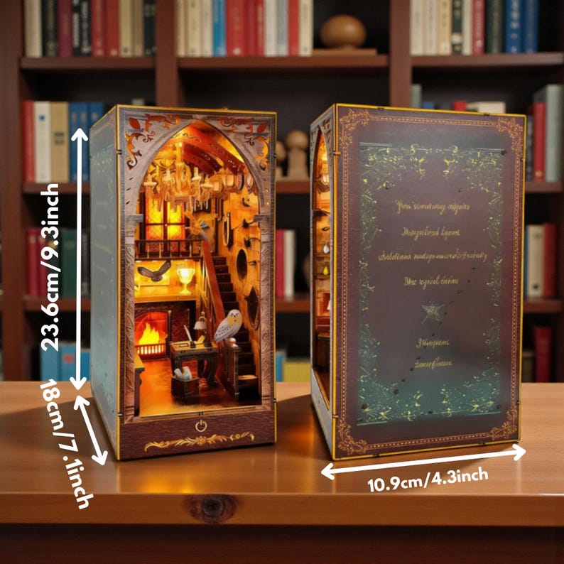 DIY Magic Academy Book Nook Kit, Light-up Wizard Library Bookshelf ...